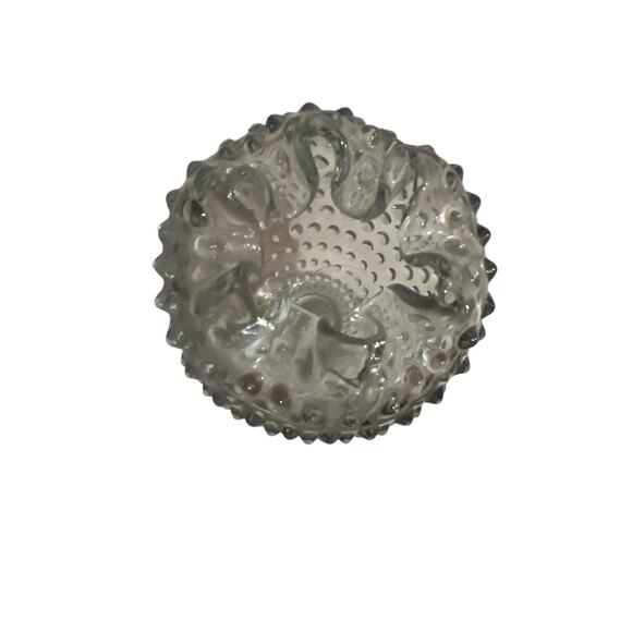 Duncan Miller Hobnail Clear Glass Ivy Bowl /Rose Ball Pedestal Vase Crimped Top - Picture 9 of 12